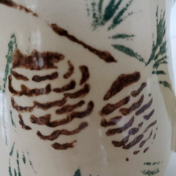 Buttermilk Acres Coffee Mug 12 oz Pinecone Pottery Spongeware USA Vintage - Picture 5 of 11